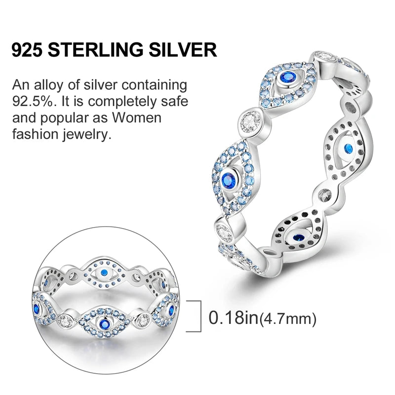 Original 925 Sterling Silver Ring Colorful Diamonds Cubic Zircon Finger Ring for Women