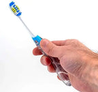Folding travel toothbrush for adults with soft bristles and built-in tongue scraper set of two mbzr