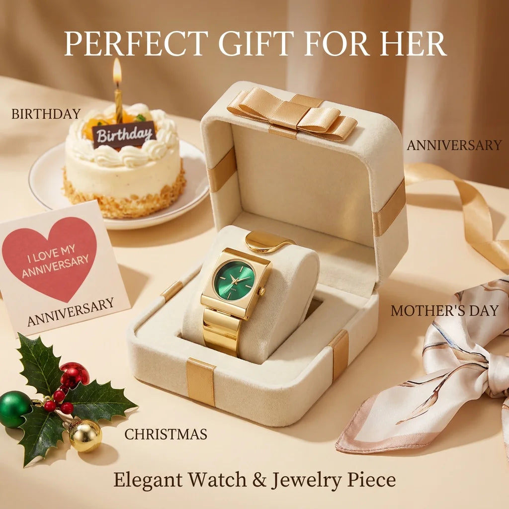 1Pcs Women's Green Dial Alloy Strap Vintage Fashion Classic Fashion Details Quartz Watch For Business Party Holiday