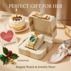 1Pcs Women's Green Dial Alloy Strap Vintage Fashion Classic Fashion Details Quartz Watch For Business Party Holiday