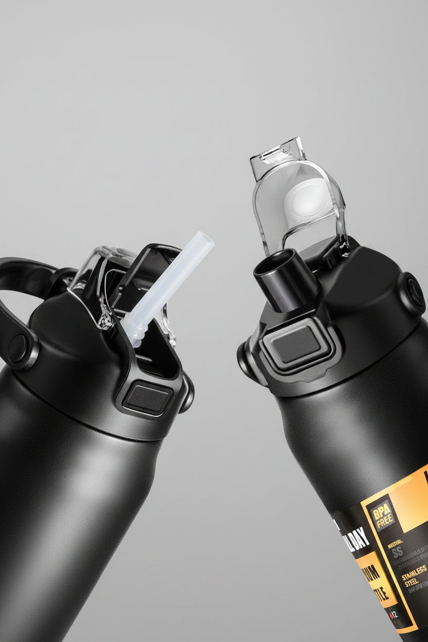 Portable Thermos with Straw 304 Stainless Steel Thermal Mug Tumbler Coffee Cup Sports Vacuum Flasks Cold and Hot Water Bottle mbzr