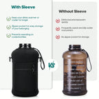 UKEIN Half Gallon Water Bottle With Storage Sleeve, 74oz Large Water Bottle With 2 Lids(Straw Lid And Chug Lid), Big Sports Wate mbzr