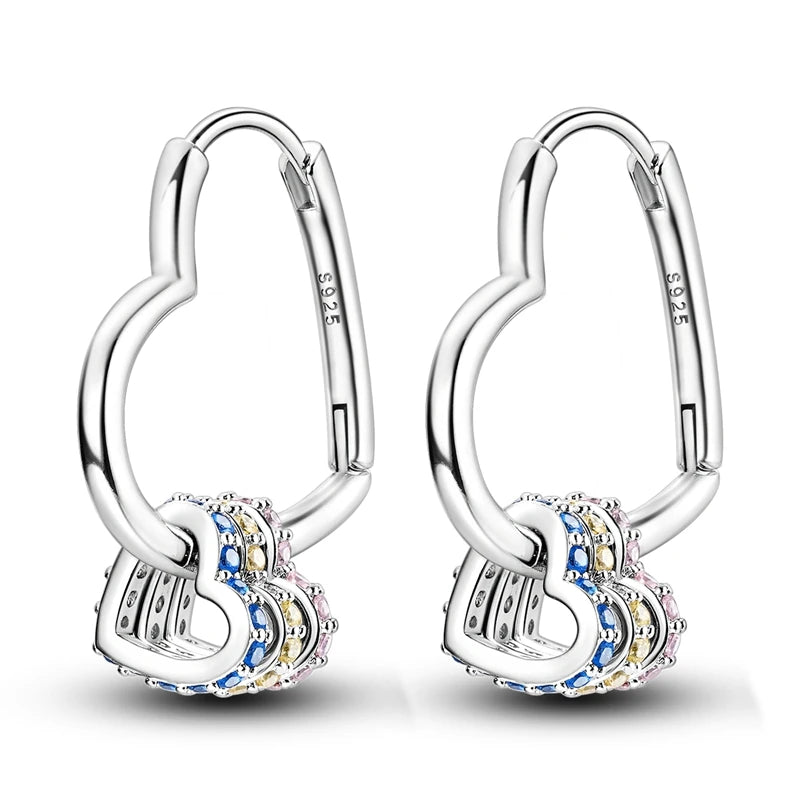 Sterling Silver Hoop Earrings Hypoallergenic Zirconia Women mbzr