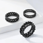 Cold Neutral Titanium Steel Smooth Chain Ring Men's and Women's Double Woven Cuban Chain Niche High-end Non-fading Jewelry