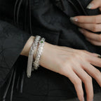 925 sterling silver tassels bracelet woven lace bracelet women's fashion light luxury niche high-end touch bracelet jewelry