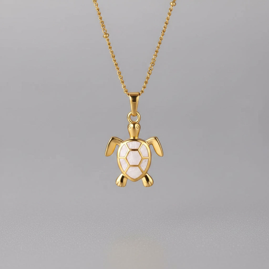 Cute Turtle Butterfly Pendant Necklace Stainless Steel Beads Chain Colored Charm Necklace Summer Beach Jewelry Gifts for Women mbzr