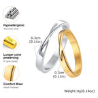Vnox Stainless Steel Mobius Ring for Men Women, Gold Silver Color Infinite Love Eternal Knot Band, Couple Ring Wedding Gifts New
