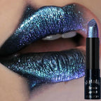 15Colors Metallic Glitter Lipstick Waterproof Lasting Diamond Pearlescent Metallic Lipstick Blue Lip Gloss Women Makeup Cosmetic mbzr