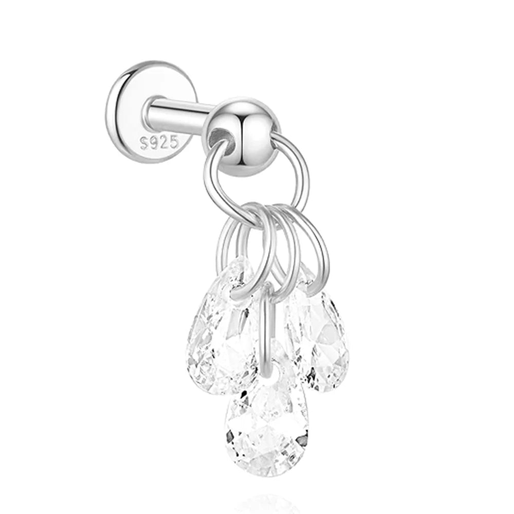 925 Sterling Silver Full Ear Dainty Piercing Ear Lobe Stud Earring for Women Helix Flat Earring Ear Bone Studs Fine Jewelry mbzr