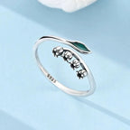 Lily Flower Mouth Ring Plant Series Elegant Minimalist 925 Silver Fine Jewelry mbzr