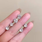1-10Pcs Strong Magnetic Ear Studs Clips Non Piercing Punk Round Zircon Crystal Earrings for Men Women Fake Body Piercing Jewelry