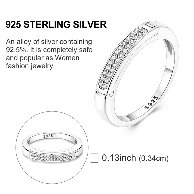 Original 925 Sterling Silver Ring Colorful Diamonds Cubic Zircon Finger Ring for Women