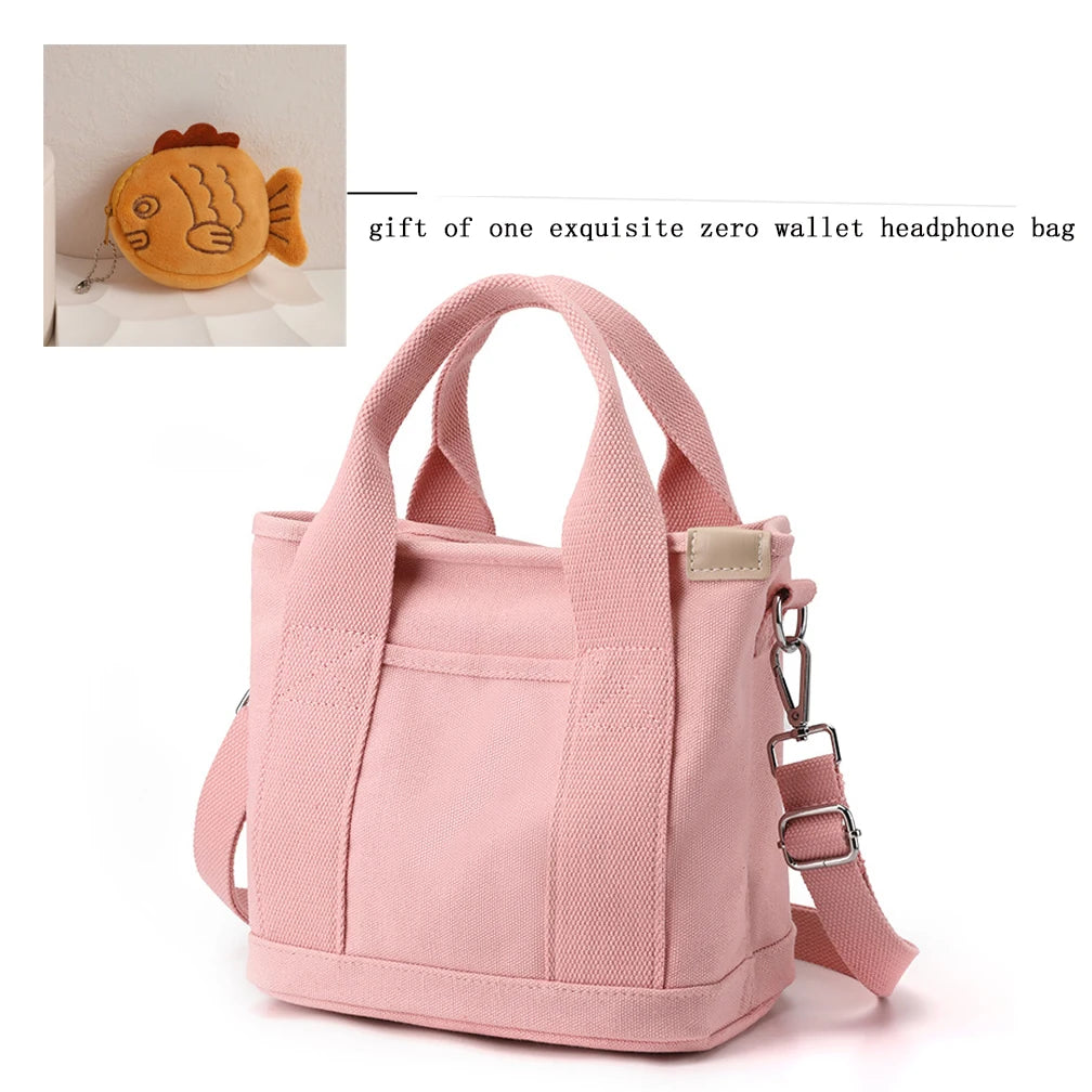 Women's Solid Color Large Capacity Tote Bag Crossbody Bag Hand Bag And Coin Purse Set, Adjustable Strap, Shoulder Bag, Canvas Ba mbzr
