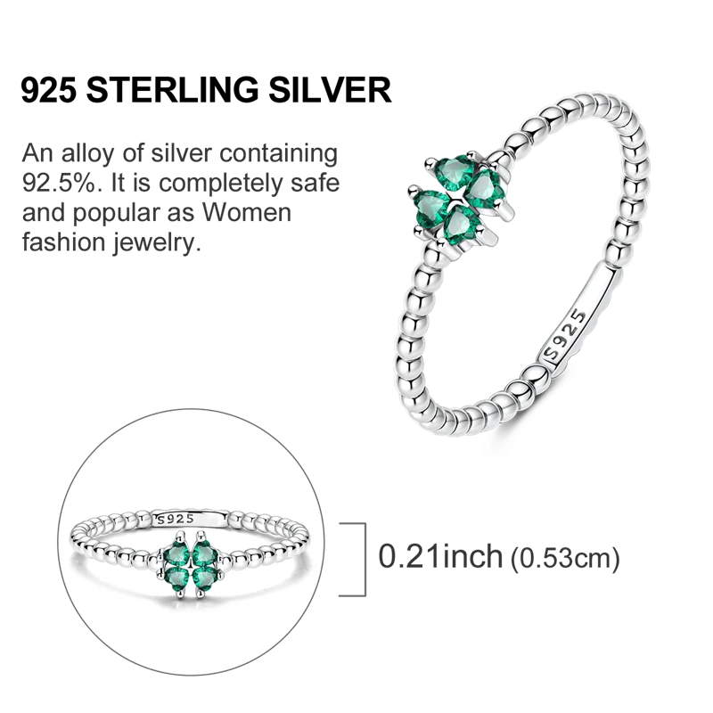Original 925 Sterling Silver Ring Colorful Diamonds Cubic Zircon Finger Ring for Women