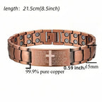 Men's Copper Magnetic Watch Chain, Super Strong Cross Watch Chain, Men's Copper Watch Chain Magnetic Watch Chain 99.99% Pure Copper Watch Chain , Suitable for Fathers, Partners, Christmas, Spring Festival/friends, Birthdays,