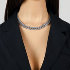 316L Stainless Steel Silver Color Heavy Cuban Chain Necklace For Women Men New Fashion Neck Chain Waterproof Jewelry