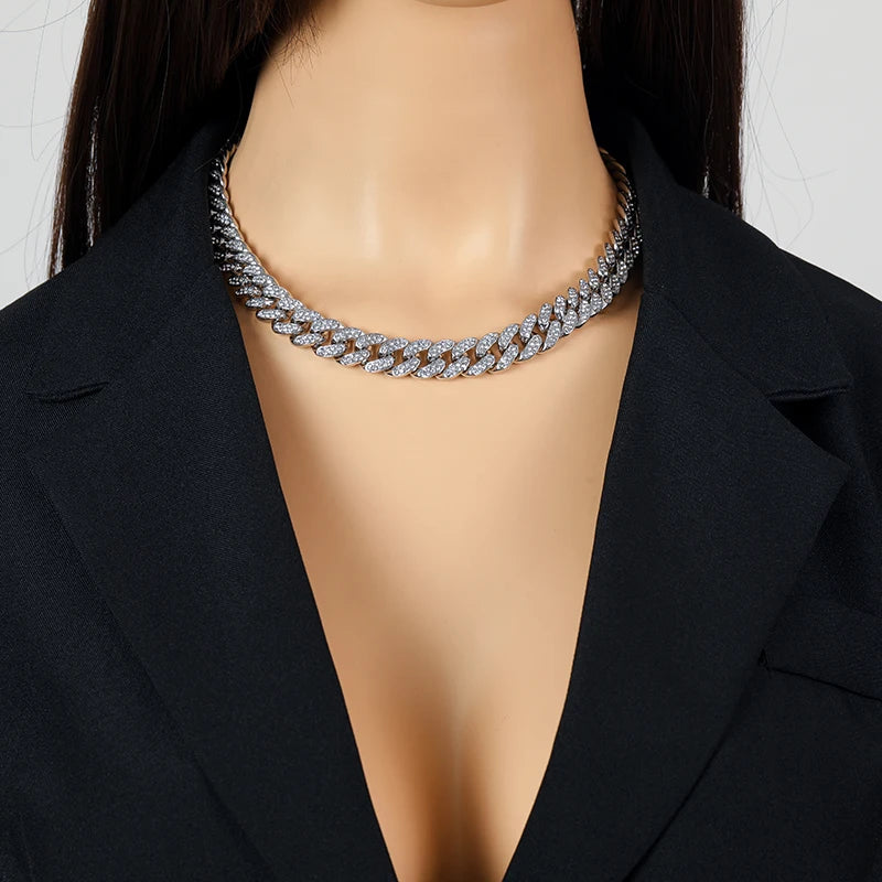 316L Stainless Steel Silver Color Heavy Cuban Chain Necklace For Women Men New Fashion Neck Chain Waterproof Jewelry