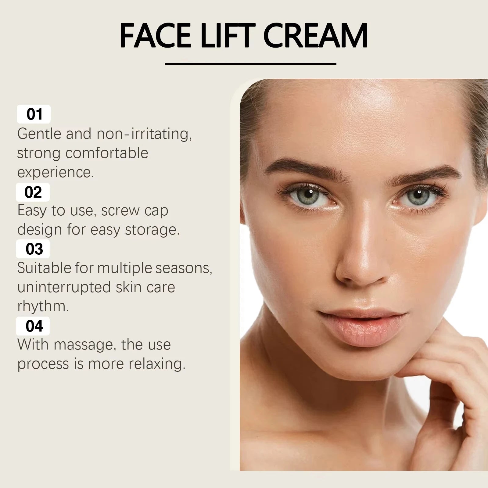 Instant Face Lift Cream Tightening Lifting Anti-Wrinkle Firming Moisturizer Smoothing Fine Lines Wrinkles Brightening Improve Dull Skin All Skin Types Daily Face Neck Eye Firming Treatment mbzr