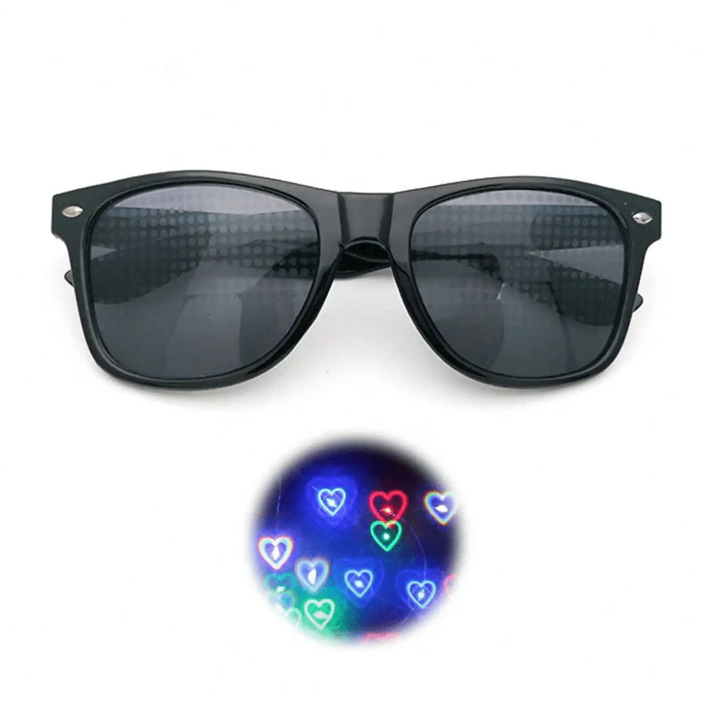 Prism Diffraction Glasses – Black Frame Light Refraction Lenses, Rave & Party Sunglasses for Concerts, Disco & Casual Wear, No Prescription Needed, Durable Fun Eyewear mbzr