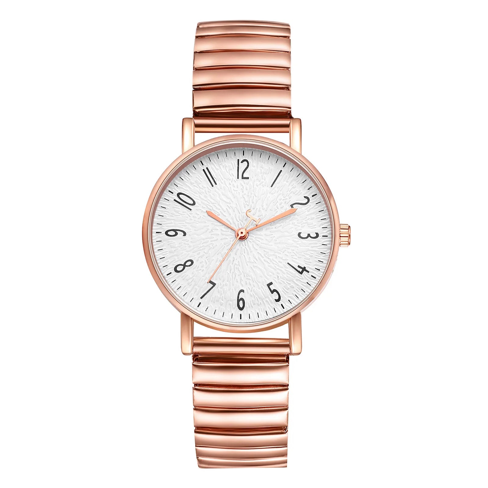 Women's Elastic Band Watch Easy Reader Large Face Arabic Numerals Analog Quartz Wristwatch Stainless Steel Stretch Bracelet Watch mbzr