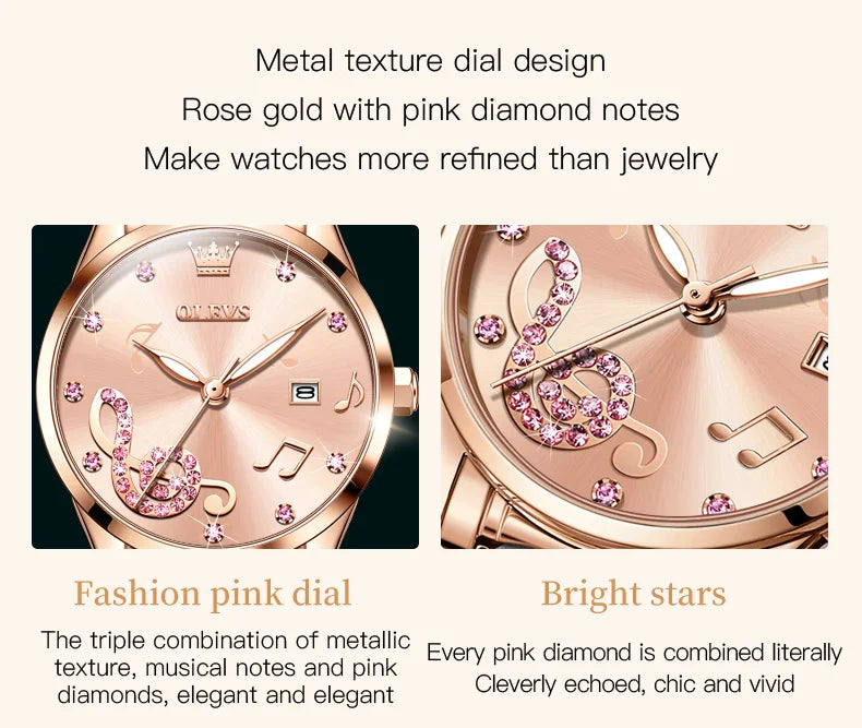 OLEVS 3605 Women Watch Top Brand High Quality Quartz Watch Exquisite Diamond Note Waterproof Dial Dress Ceramic Women Watch mbzr
