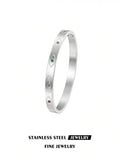 Gold Plated Stainless Steel Evil Eye Cuff Bracelet Bohemian Style For Women