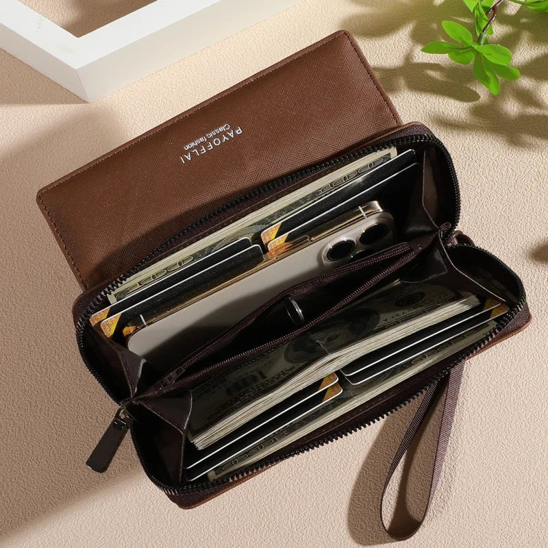 Women's PU Leather Long Organizer Wallet with Zipper