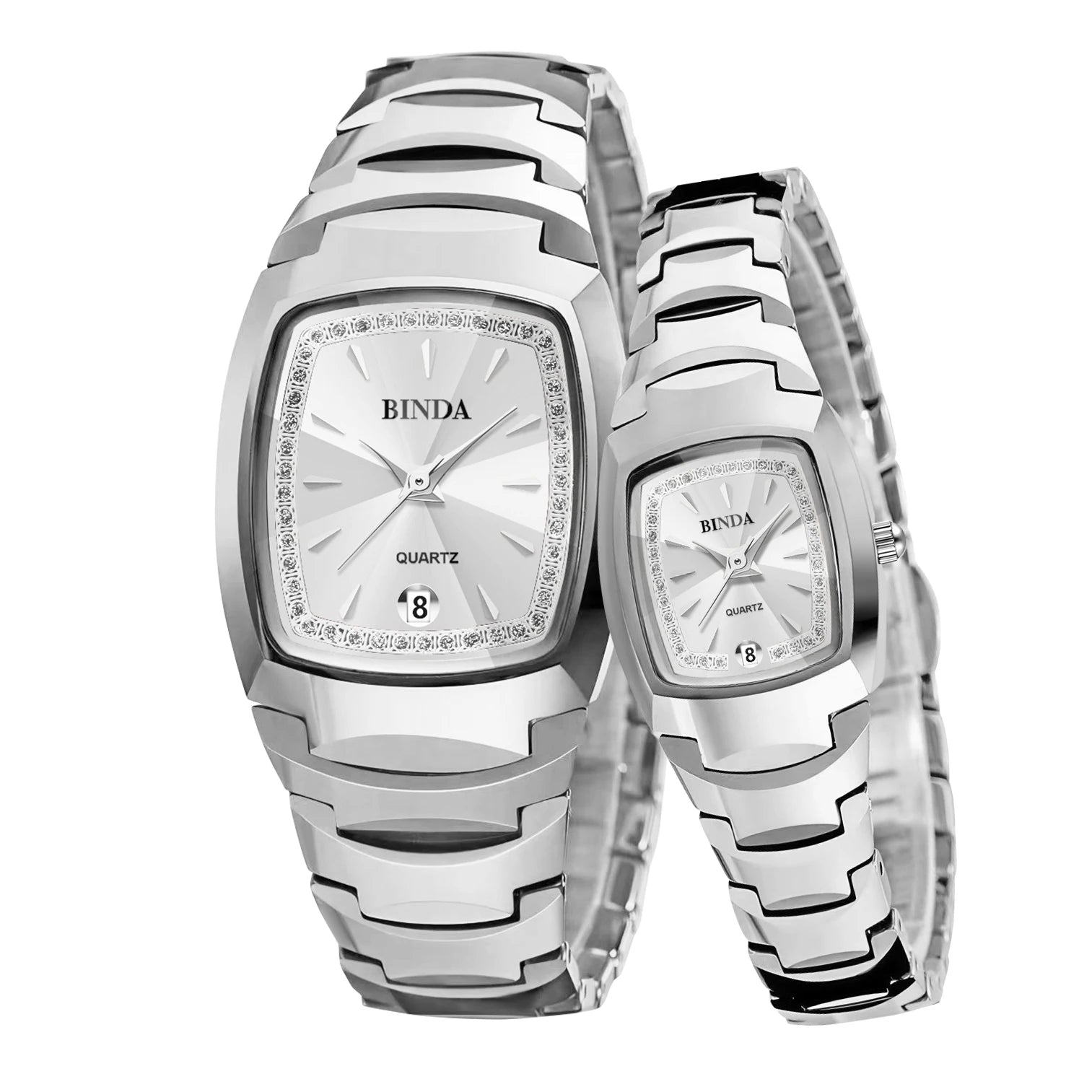 2PCS Couple Watches Luxury Fashion Men Women Matching His and Hers Quartz Watches Simple Band with Gift Box mbzr