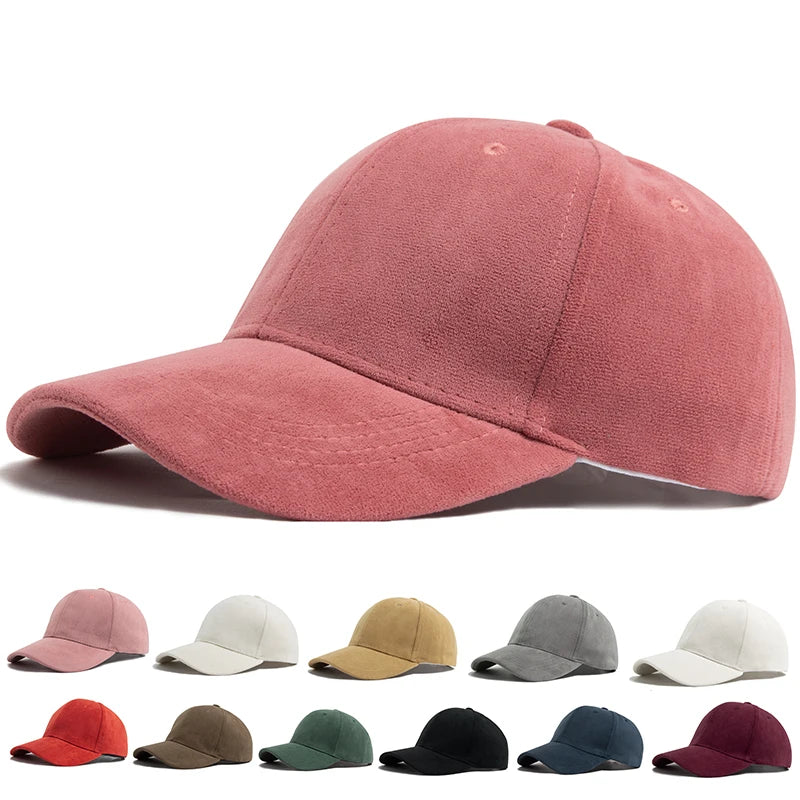 Suede Baseball Caps Solid Fashion Outdoors Casual Travel Sun Visor Hat Multicolour Unisex