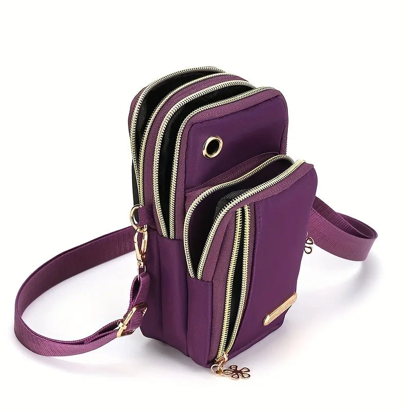 Floral Alphabet Z Printed Fashionable Casual Single-Shoulder Crossbody Bag, New Design Nylon Single-Shoulder Bag for Women