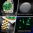 OLEVS 9809 Men's Watch Original Waterproof Automatic Date Rotation Ring Luxury Brand Diving Quartz Men's Watch Reloios Masculino mbzr