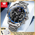 OLEVS Fashion Brand Men's Watch Waterproof and Luminous Calendar Lunar Phase Timing Code Watch Luxury Sports Men's Quartz Watch mbzr