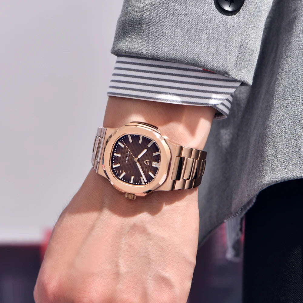 New Men's Watches PAGANI DESIGN Luxury Rose Gold Automatic Watch For Men Mechanical Wristwatch Waterproof AR Sapphire Clock 2026 EU Local Shipping