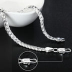 Fine 925 Sterling Silver Noble Nice Chain Solid Bracelet for Women Men Charms Party Gift Wedding Fashion Jewelry Hot Model mbzr