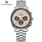 PAGANI DESIGN 2026 New Light Tan Retro Quartz Watch For Men Sports Chronograph AR Sapphire Crystal Luminous Wrist Watch Men VK63