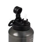 64 Fluid Ounces Water Bottle, Translucent Black, with Straw/ Chug 2 in 1 Lid, Light Weight, Reusable, Plastic mbzr