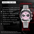PAGANI DESIGN Men Watches New Pink BB Panda Dial Chronograph Fashion Luxury Quartz Watch For Men VK64 Movt Waterproof Watch 2026