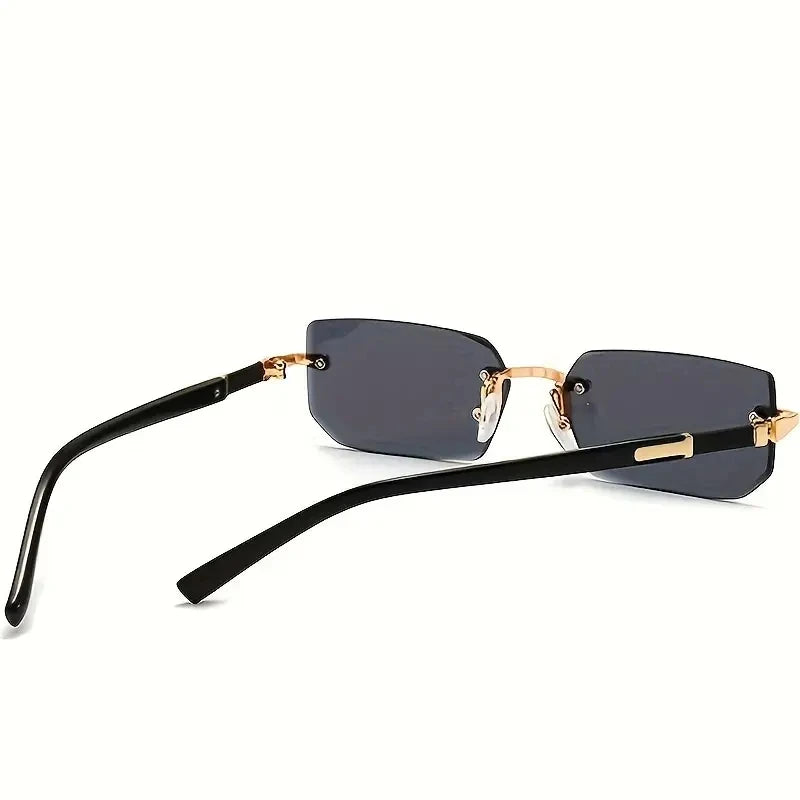 Rimless Rectangle Eyewear Popular Fashion Shades Small Square Sunglasses
