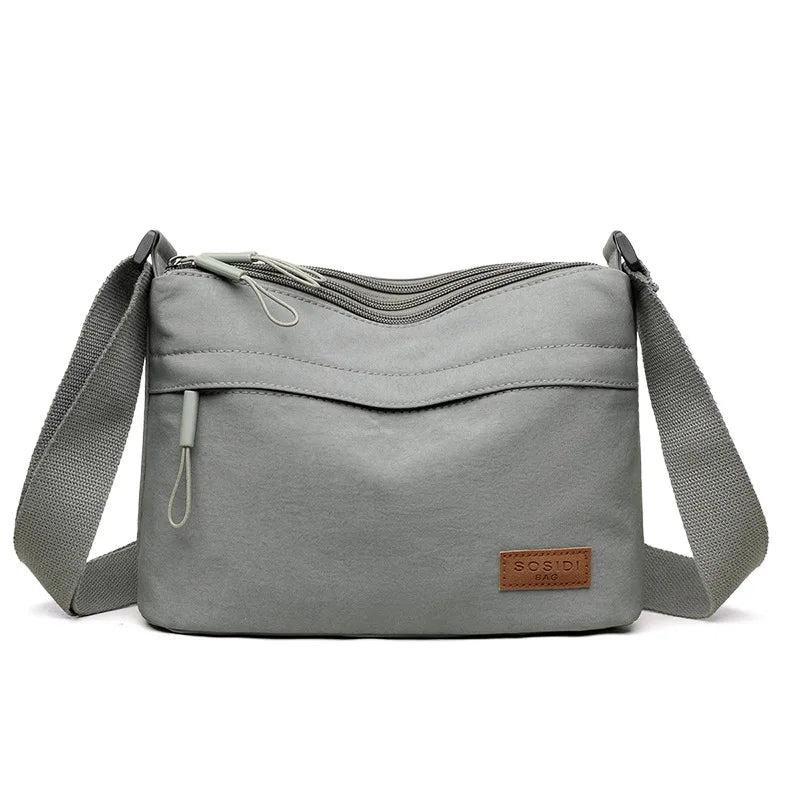 Multi-Pocket Nylon Shoulder Crossbody Bag for Women & Moms