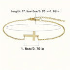 1 piece stylish and simple whole body stainless steel cross accessories women's chain bracelet suitable for daily wear
