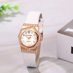 Women Watch Diamond Octagon Rose Golden Quartz Watches for Ladies Fashion Elegant PU Leather Strap Female Wristwatch Gift 2026 mbzr