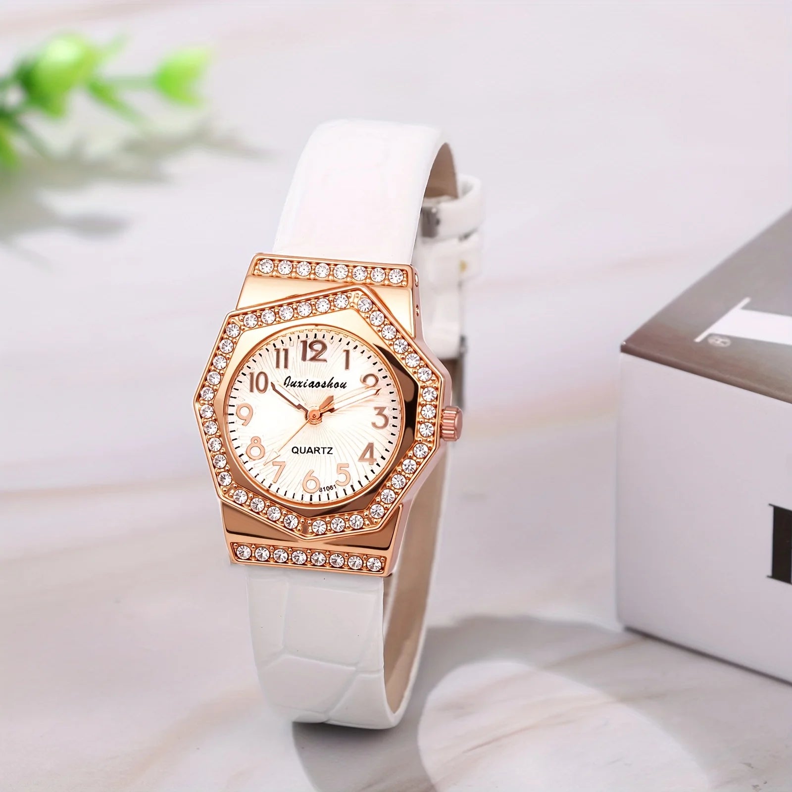Women Watch Diamond Octagon Rose Golden Quartz Watches for Ladies Fashion Elegant PU Leather Strap Female Wristwatch Gift 2026 mbzr