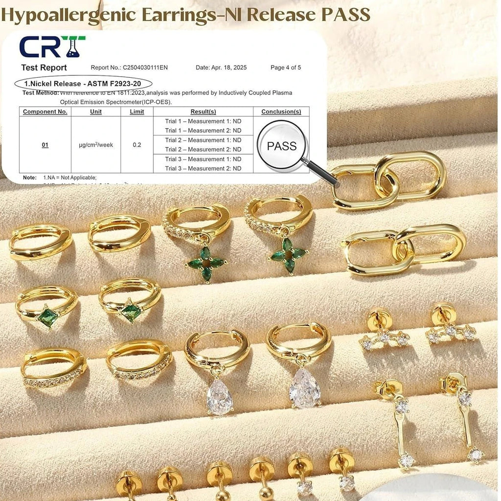 11Pairs Gold Hoop Earrings for Women-Hypoallergenic Surgical Steel Earrings 14K Gold-plated Plated Cartilage Earring Sets for Multiple Piercing Trendy Earring Stacks Flat Back Stud Hoops