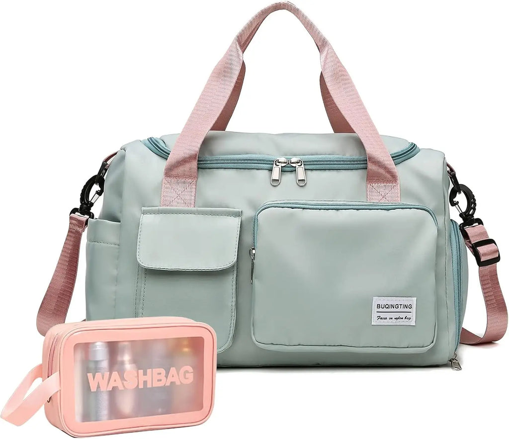 Small gym bag for women — travel duffle carry-on weekender with dedicated shoe compartment mbzr