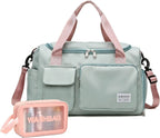 Small gym bag for women — travel duffle carry-on weekender with dedicated shoe compartment mbzr