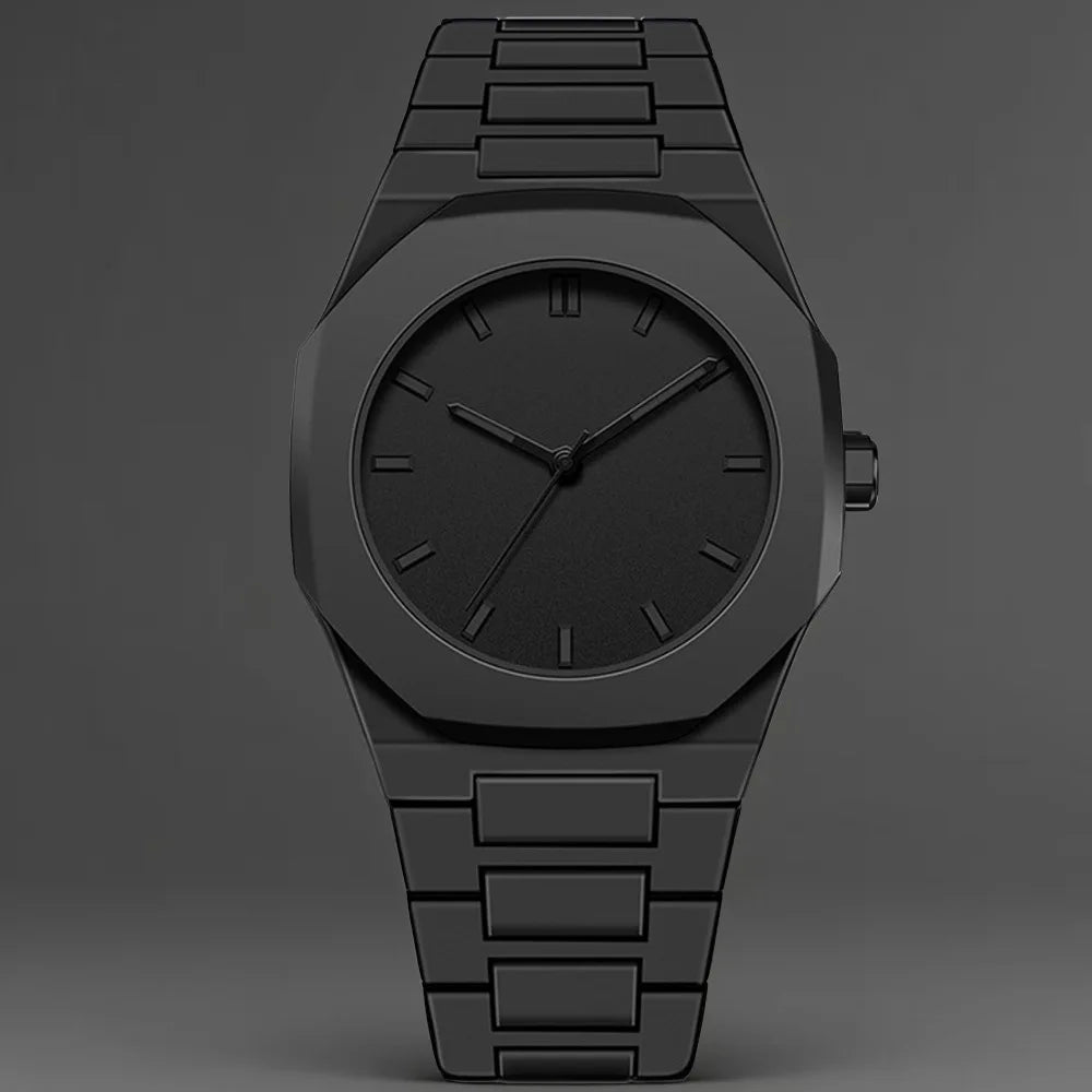 New Fashionable Men's Watch Simple Black Male Quartz Watches Arabic digital Casual Drip Oil Strap mbzr