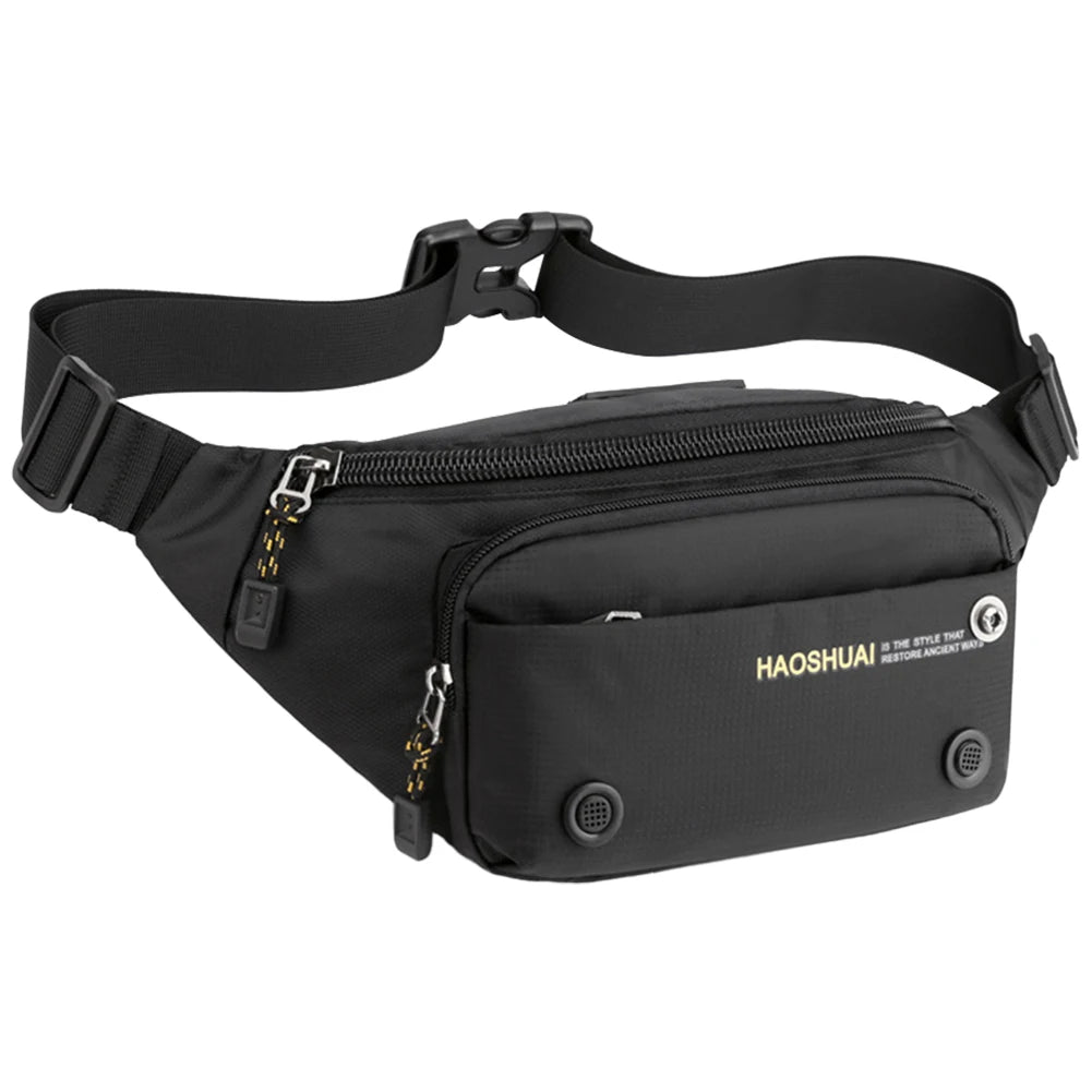 Men Sports Fanny Pack Adjustable Strap Fitness Mobile Phone Bag Wear-Resistant Marathon Fanny Pack for Outdoor Sports