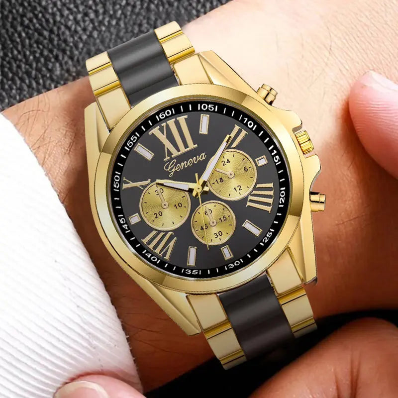 Men Exquisite Watches Luxury Golden Quartz Steel Wristwatch Fashion Classic Masculino Relogio Casual Business Clock Male Saati