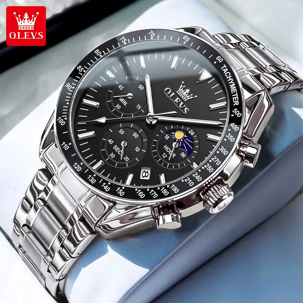 OLEVS Original Luxury Brand Watch Multifunctional Chronograph Waterproof Luminous Trend
