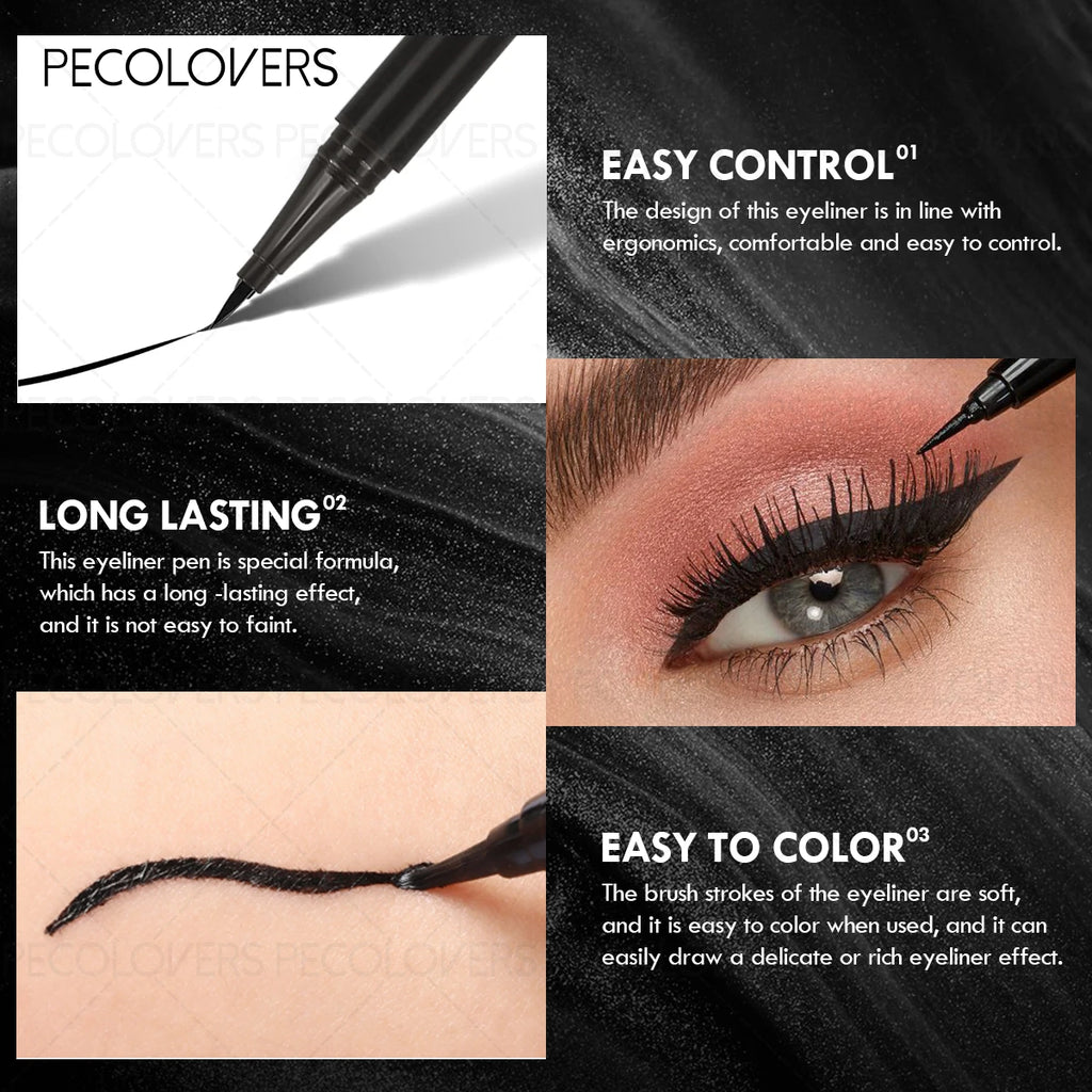 3pcs/Set Glitter Eye Shadow+Mascara +Eyeliner Sharp Headed Shimmer Eyeshadow WaterproofEyelashes Black Liquid Eyeliner mbzr